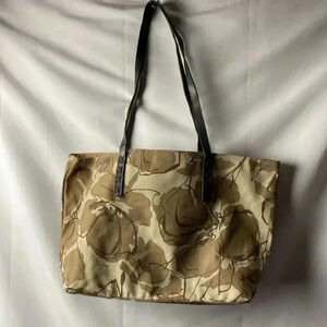 NINE WEST SHOULDER PURSE ATTACHED SMALL PURSE MAKEUP BAG ABSTRACT FLORAL DESIGN